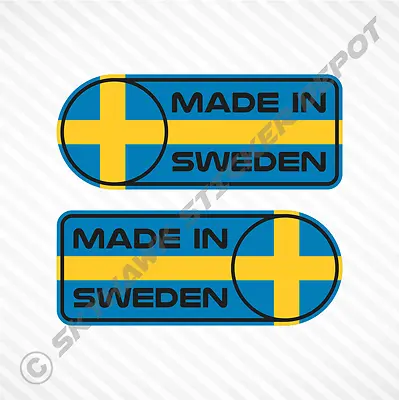 Made In Sweden Car Sticker Set Vinyl Decal Swedish Flag Sticker For Volvo & Saab • $4.95