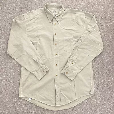 Hugo Boss Beige Shirt Long Sleeve Button Up Collared Shirt Mens Large • £19.99