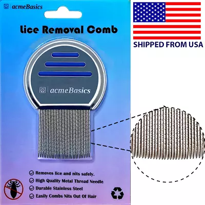 Lice Comb By Acme Basics. Stainless Steel Nit Comb For Head Lice Treatment • $12.75