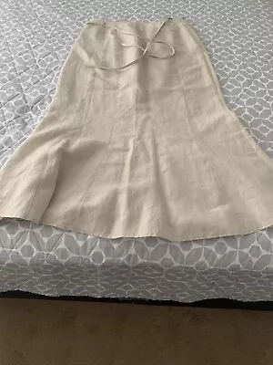 Ladies Laura Ashley Linen Mix Skirt  Cream 12 • £8