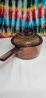 Corning Ware Vision Amber Cookware 1.5 L Liter Saucepan Pot  With Pyrex Lid • $35.95