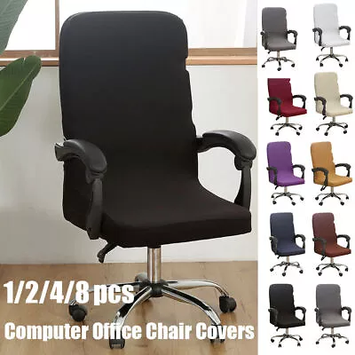 Computer Office Chair Covers With Zipper Seat Covers Rotating Seat Slipcovers AU • $25.18