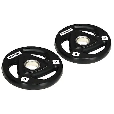 SPORTNOW Olympic Weight Plates For 2'' Barbell Bar With Tri Grips 2 X 5kg • £28.99