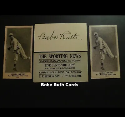 1916 Babe Ruth Rookie Vintage Style Promo Cards Set Of 2 Different Backs MLB HOF • $5.49