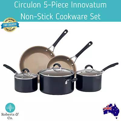 Circulon 5 Piece Innovatum Non Stick Cookware Set Pots And Pans Set Sauce Pan • $199.96