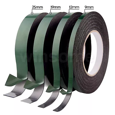 10m Double Sided Acrylic Foam Tape Strong Adhesive Art Craft Mount Window Mirror • £3.29