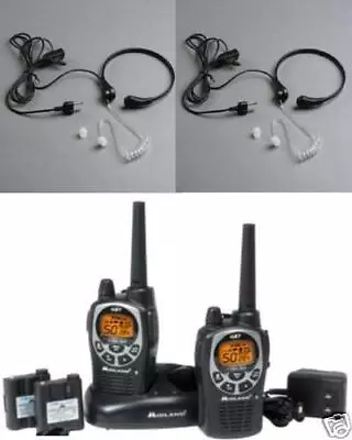 2 Midland GXT1000 Walkie-Talkies + 2 Speech Aid Vox Vibration Private • $138.05