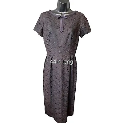 L'aiglon Vintage Black Lace Dress Imported Fabric No Size Tag No Belt • $32