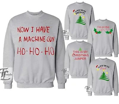 Christmas Jumper Now I Have A Machine Gun Hoho Present Die Unisex Gry Sweatshirt • $21.15