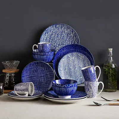 $43.40 • Buy Vancasso Takaki Porcelain Dinnerware Set Plates Bowls Mugs Potholders Dip Bowls