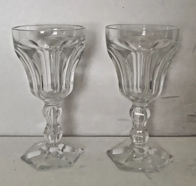 $19 • Buy VAL ST. LAMBERT 'Lalaing' Set Of Two White Wines 4 7/8  Tall