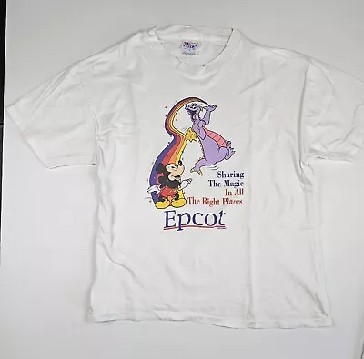 Vintage Disney Epcot Sharing The Magic In All The Right Places T-Shirt Size XL • $42.99