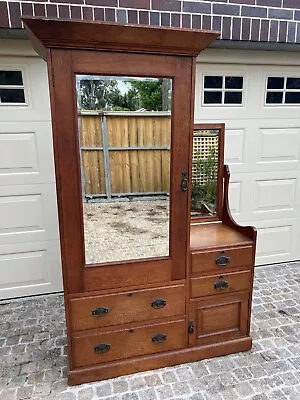 $1950 • Buy Anthony Horden Federation Oak Wardrobe C.1910