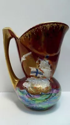 Crown Devon Rouge Royale Lustre Jug Ship Fieldings Made In England  • $58