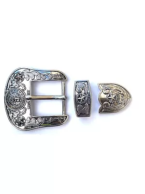 Western Buckle Set 3 Piece Pray Knee Cowboy Buckle Star Cowoy Prayer Buckle 1.5 • $24.99