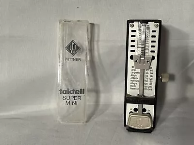 Vintage Wittner 903014 Taktell Super-Mini Analog Metronome Black Case With Key • $24.70