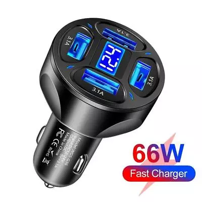 Fast Car Charger 4 USB Port Universal Socket Adapter For Iphone Sa√ • £2.54