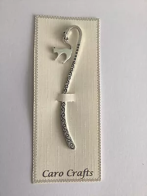 Cheeky Cat Design Tibetan Silver Bookmark • £2.99