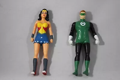 Wonder Woman Green Lantern Lot  Rubber NJ Croce Bendable Action Figure Toy • $10.95