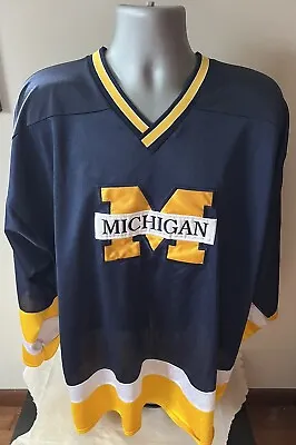 Vintage 90's UNIV Of MICHIGAN WOLVERINES Hockey Jersey Men's XL Crable • $44.99