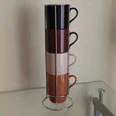 Verdict Design Mug Assorted Colors Set 4 Mug With Stand • $25.61