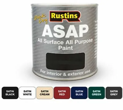 Rustins  ASAP Quick Dry All Surface All Purpose Paint - All Colours - All Sizes • £12.29