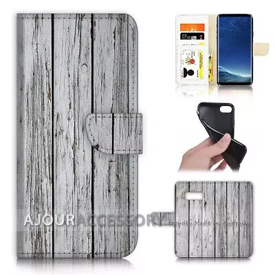 $12.99 • Buy ( For Samsung S8 Plus / S8+ ) Flip Case Cover AJ21384 Old Timber Wood