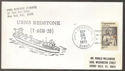 $6.95 • Buy 1973 US Cape Canaveral USNS REDSTONE T-AGM-20 Space Flight Cover