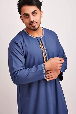 Jubbah Jubba Thobe Thoab Kaftan Kaudura Qamees Men Boys Saudi Style • £26.99