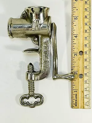 Vintage Chrome Plated Miniature Metal Salesman SampleMeat Grinder Toy Dollhouse • $24.93