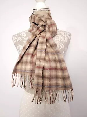 £29.99 • Buy Womens Vintage Cashmere Scarf Johnstons Scotland Tartan Check Pure Cashmere