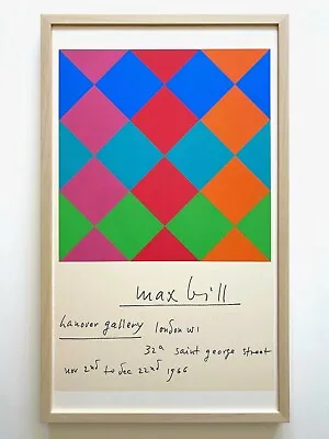 Max Bill Rare Vtg 1966 Signed Serigraph Print Framed Modernist Exhibition Poster • $9800