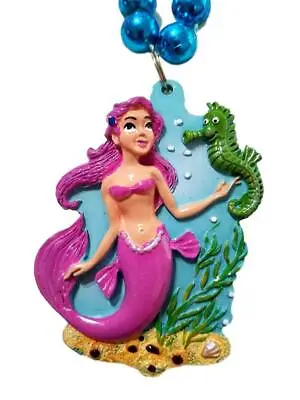 Mermaid And Seahorse Mardi Gras Beads Party Favor Necklace • $5.49