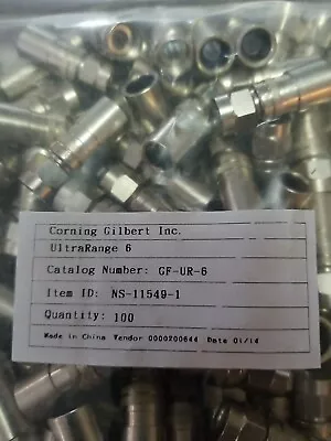 Corning Gilbert GF-UR-6 Pack Of 100. Type F Coaxial Compression Fitting.   • $22.99