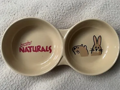 Rosewood Pet Products Twin Naturals Stoneware Bowl 8” Rabbit Guinea Pig Feeding • £8.49