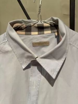 Burberry Mens Pale Blue Shirt Size Xl Good Used Condition • $150