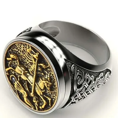 Men's Rings Handmade Sovereign Saint George Portrait Roman Soldier Ring Gift Men • £3.30