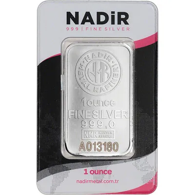 1 Oz Silver Bar Nadir Metal Rafineri NMR - .999 Fine In Assay • $37.19