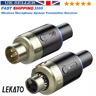 LEKATO Wireless Microphone System Transmitter Receiver 5.8GHz XLR Plug On 100FT • £80.79