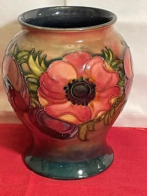 Vintage Walter Moorcroft Signed Colorful Anemone Vase C.1947 England STUNNING!  • $420