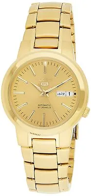 Seiko Men's SNKA10K1 5 Automatic Gold Dial Gold-Tone Stainless Steel Watch • $153.50