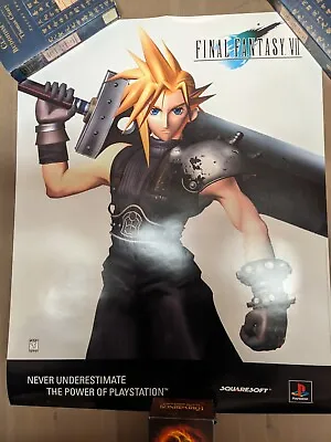 Final Fantasy 7 Cloud Strife Gamestop Promotional Poster 90s • $699