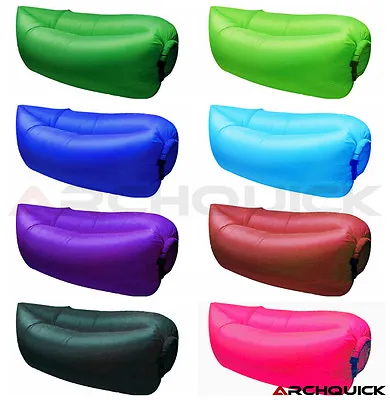 Lazy Lounge Sofa Fast Inflatable Sleeping Laybag Beach Air Lay Bag Bed Camping • $23.35