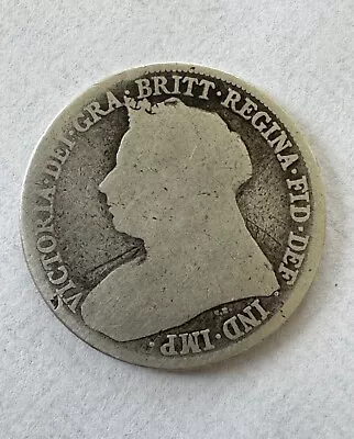 Great Britain 1897 Shilling Coin 92.5% Silver Queen Victoria UK • $5.99