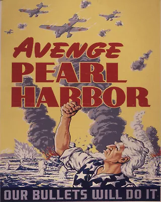£8.48 • Buy WW2 War Time Poster 8x10 Photo Avenge Pearl Harbor. Our Bullets Will Do It 1942