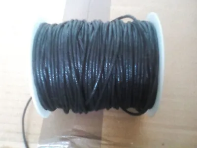 10 Metres Black Wax Cotton Cord 1.5 Mm Macrame Cord Jewellery Bracelet Necklace • £3.76