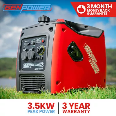 GENPOWER Inverter Generator 3.5KW Max 3.2kW Rated Pure Sine Portable Camping Red • $733