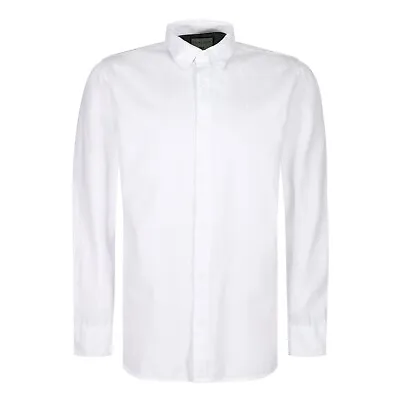 New Mens Long Sleeve Shirt 100% Cotton Button Up Plain Business Smart Casual Top • £9.99