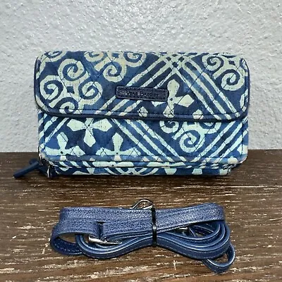 VERA BRADLEY All In One Crossbody Wristlet Wallet Phone RFID Cuban Tiles • $26.15