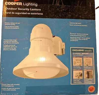 Cooper RC100MVW White Bayside 100 W Mercury Vapor Outdoor Security Lantern • $69.99